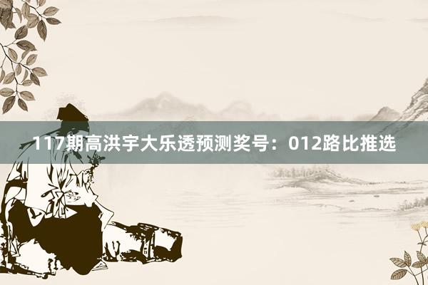 117期高洪宇大乐透预测奖号：012路比推选