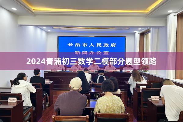 2024青浦初三数学二模部分题型领路